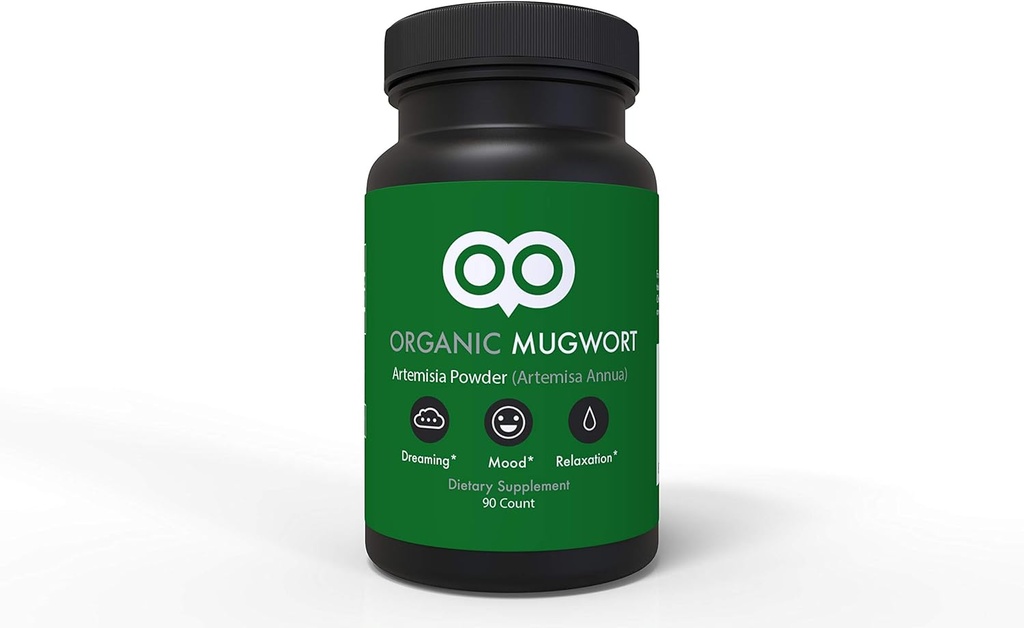 有机 Mugwort Capsules 450 mg - 90 mg - 90 mcapsules - Vegan - By Dream Leaf - 在美国制造 - Mood, Dreaming, Relax, Digestion - Mugwort as Artemisa Annua)