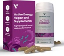 活性能源补充剂 – Fatigue-Fighting C & B 维生素补充剂 – Vitamin 补充剂 w/Folate,铁和适应性草药 – Cafeine-Free Multivitamin Capsules (60 Counts)