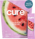 氨水(Cure Hydrition QQ) 植物用电解质 饮料 混合剂 没有添加的糖 FSA-HSA | 用椰子水制的脱水解药 | Non-GMO | Vegan | Pouch of 14 Packets - 西瓜