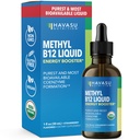 USDA 有机维生素B12 液滴 - 用于增强能量和神经系统支持的甲基Cobalamin - 30 用途 - 用于吸收的高生物利用率 - 非GMO、Vegan、草莓Flavor、1 Fl Oz