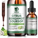 Citrus Bergamot液滴 - 配苏尔索普,红酵母水稻,大蒜,橄榄叶,黑椒 - 高吸收 - 支持整体健康* - 苏尔索普比特液,2 Fl Oz