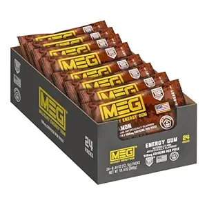 MEG(军用能源口香糖) - 肉桂 - 用100毫克的咖啡因单片增强你的体能,绝地能源助修,替代能源饮料 - 24包