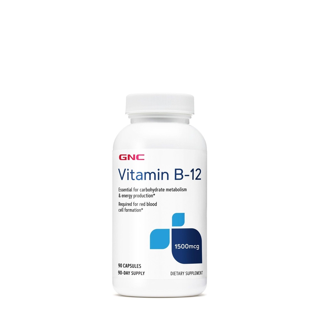 GNC 维生素B-12 1500mcg,支持能源生产,90卡普尔