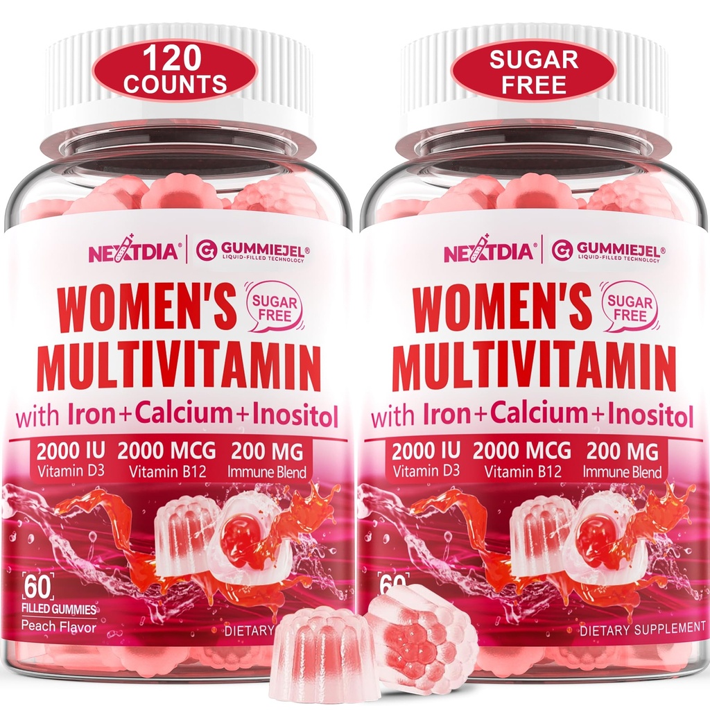 (2包) 含钙的无糖甲基化多维素,D3 K2,Inositol, Folate, Biotin, Iron, Vitamin A, C, E, B 复合体 - 多维他命与矿物 - 能源, Imune, Bone - Vegan