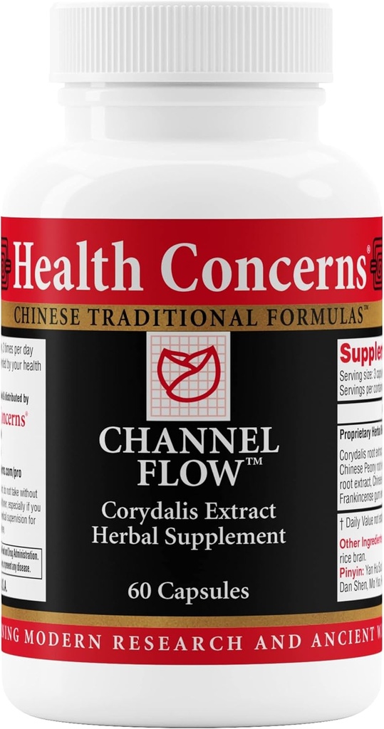 健康关注通道流 – 肌肉放松和疼痛支持补充 男与女 – Corydalis 根提取 – 中国草药配方 头痛,联合和月经不适 – 60 Capsules