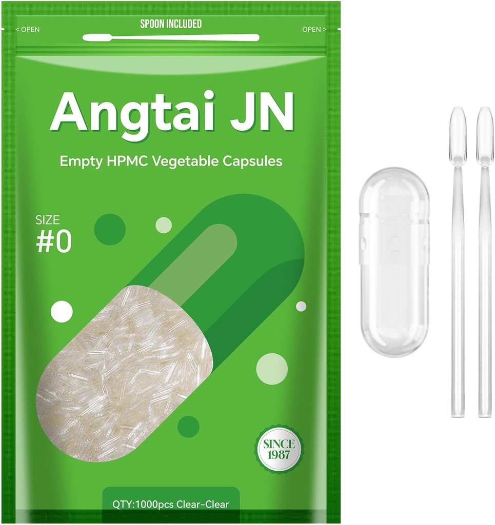 0 大小 Capsules 空 Vegan 厂基清空( 1 000 个计数) Gluten 免费, 非 GMO , Halal 认证的 Pill Caps 装填 Kit 的 2 个 Spoons for Vegetarian DIY Your Onnn 补编