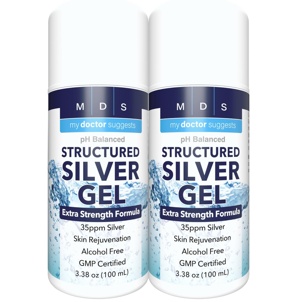 Coloidal Silver Gel Extrastruction - 35ppm 激活的 Colloidal Silver Gel 最大概率 - 在美国制造 - 方便2包的结构化公式