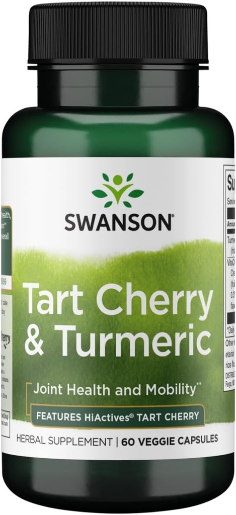 Swanson Hiviveres Tart Cherry & Turmeric 60 Veg Capsules 风毛菊科植物科植物图鉴