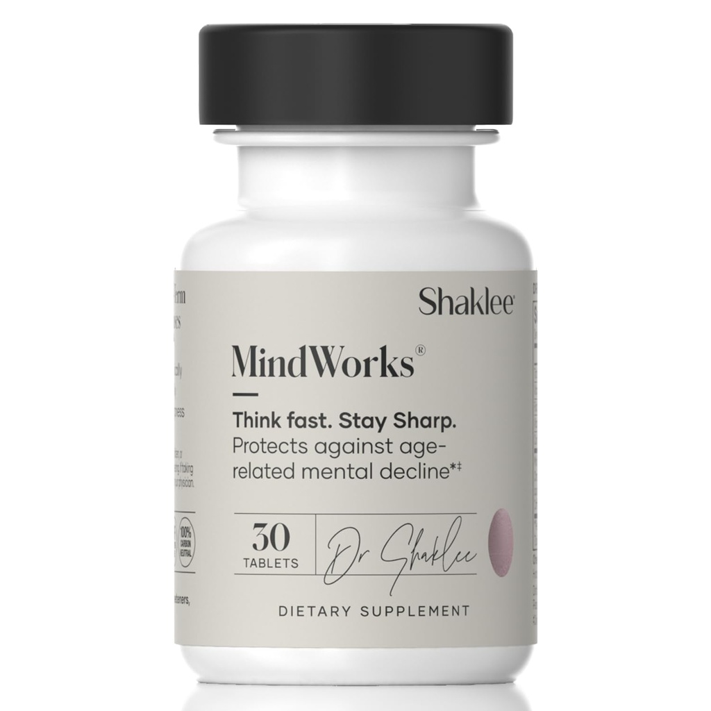 Shakle MindWorks – 大脑锐利和焦点的大脑健康补充 - 支持的营养剂和提取剂 - 夏多奈葡萄籽多酚,瓜拉纳提取剂,维生素B6,B12,福拉特-30片