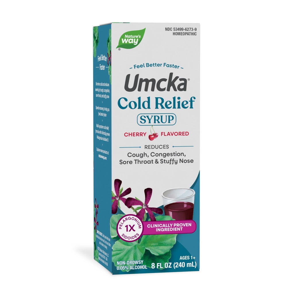 Nature's Way Cold Relief Syrup, Umcka, Shortens performation & Reductions Severity, 多症状冷药 Relife, 顺势疗法, Phenylephine Free, Non-Drowsy, Cherry Flavored, 8 Fl Oz (Packaging May Vary) 互联网档案馆的存檔,存档日期2014-03-04.