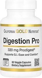加利福尼亚金营养文摘 Pro ProDigest ®, 植物文摘 Artichoke 和 Ginger 提取, 320 mg, 60 Veggie Capsules