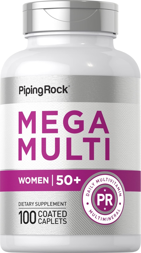 女性多维他命(Piping Rock multivitamin for Women 50 Plus) + + + + + 100 混合卡片 + 女性多维他命与矿产日报 → 非GMO, Gluten Free Supplement