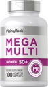 女性多维他命(Piping Rock multivitamin for Women 50 Plus) + + + + + 100 混合卡片 + 女性多维他命与矿产日报 → 非GMO, Gluten Free Supplement