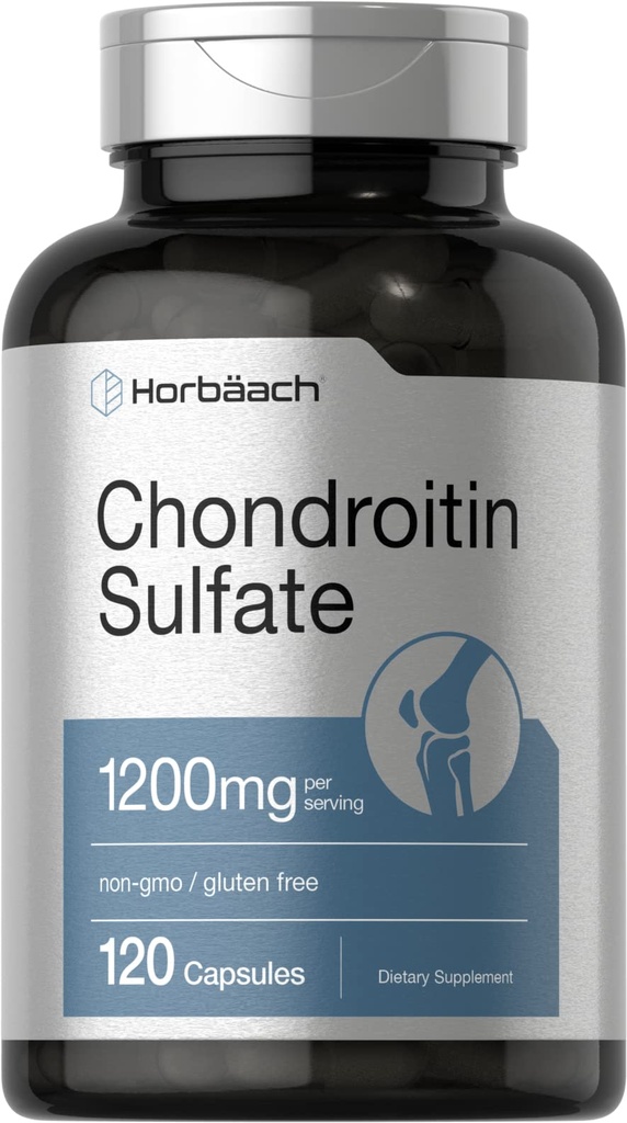 Horbaäch Chondroitin Sulfate 1200mg → 120 Capsules → Non-GMO & Gluten 免费补编