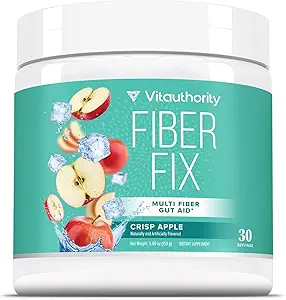 Prebiotic Fiber 粉末补充品 女性健康口服清洁除毒和消化健康规律,满足和布洛廷救济 QQ Colon Clean Cleanerser Apple Flavored, 30 services