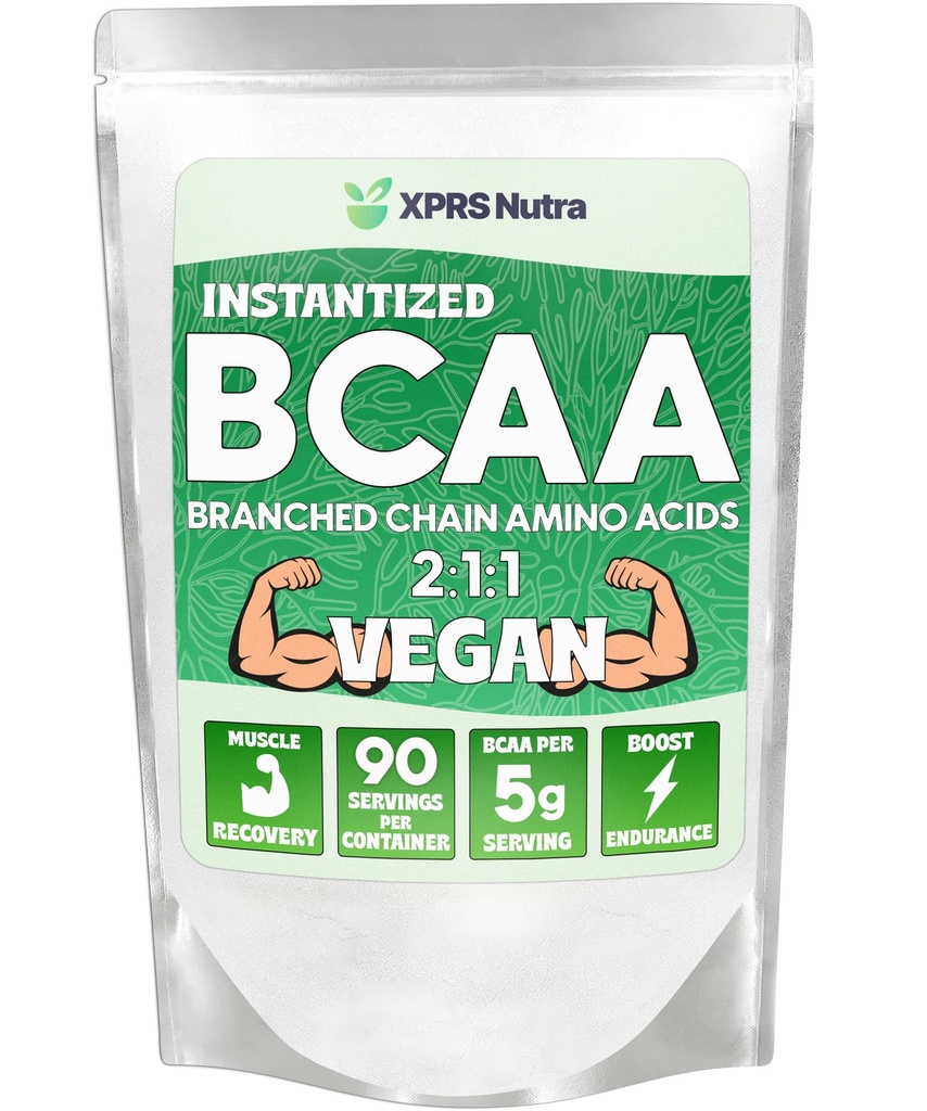 XPRS Nutra BCAA Powder - Amino Acids Supplement for Men - Unflavored BCAA Workout Supplements - Gym Supplements for Men - Amino Acids Supplement for Women for Gym Post Workout Recovery (1 Pound)