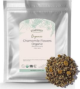 星西植物科 有机甘菊花全科 - 干 Loose Leaf Herb for Tea, Herbal Lotions, & Baking,来源于埃及,认证科舍,Non-GMO - Bulk 1 lb Bag.