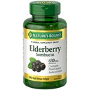 Nature's Bounty Sambucus Elderberry草药补充剂,快速释放软胶,每服630毫克,120个计数