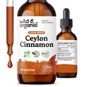 野生与有机 锡兰 肉桂提取液滴500mg - 综合支持液桂补充剂 - Cinnamomum Verum Bark Tincture - Vegan,糖和无酒精,非GMO - 2 fl oz