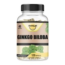 Ginkgo Biloba 1800mg、Ginkgo Biloba有机、记忆和大脑功能支持、提高浓度和认知支持、Clarity、120 Veggie Caps、非转基因生物、120Caps