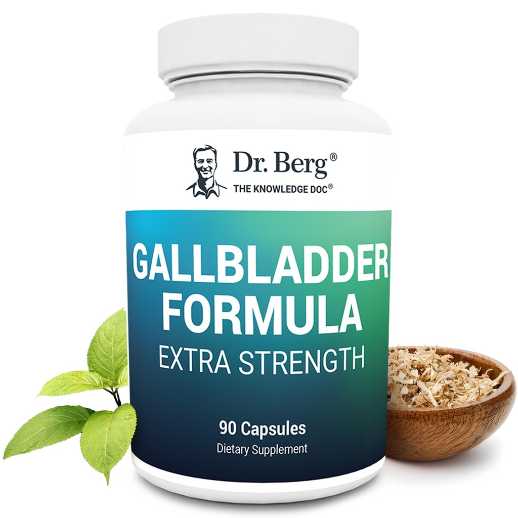 Berg Gallbladder Formula Extra politime - 与牛肉粉和凝固的Bile酸 - 消化酶 专有混合剂 - 完全45天供应 - 90个蔬菜罐头
