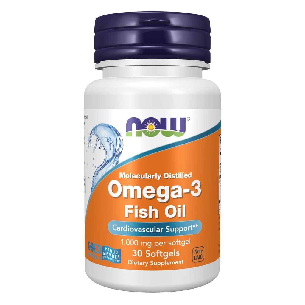 Now Foods Molecularly Distilled Omega - 3 1000 Mg Cardiovascular Support Soft Gels - 30 Count