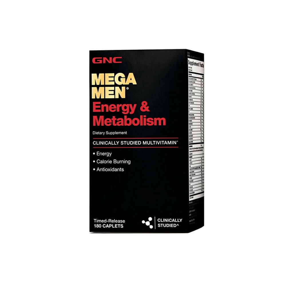 GNC Mega Men 能源与代谢 多维塔明 增加能源与卡罗里燃烧 180 计数