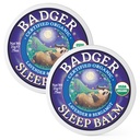 Badger Sleep Balm,有机基本油膏疗法 成人和孩子自然睡眠 Balm, 放松和冷静 Lavender & Bergamot 自然睡眠支持, 75 oz Tin, 2-Pack