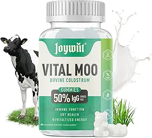 Colostrum Gummys 2000mg, 有机波维纳 Colostrum 肌肉生长补充物, 能量波斯特, Gut Health, Hair, Gluten Free, Calostro Bovino para Armato, 60 Counter