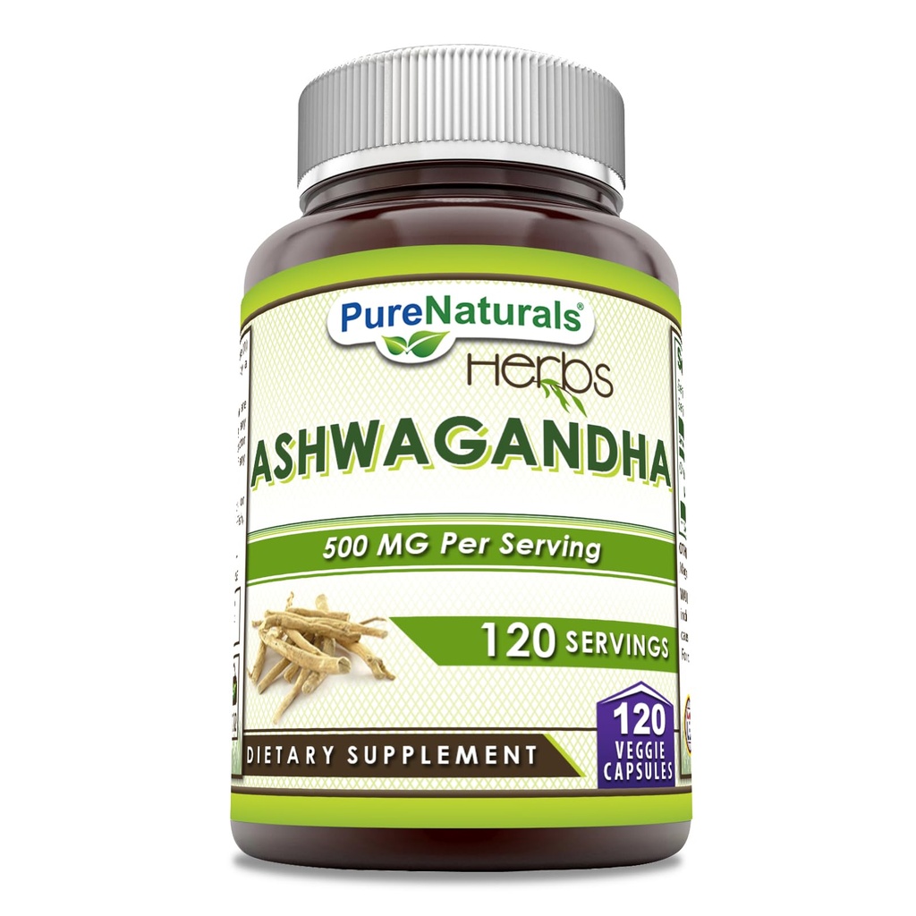 纯天然的 Ashwagandha 500 Mg / 服务 120 Veggie Capsules 补充 + 与天然的 Ashwagandha 制作 → 非GMO → Gluten Free → 在美国制造