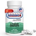 Hans Nieper Lithium Orotate博士 5 mg, 200 计数, 化验, 非GMO, Gluten Free, Vegan 友好,支持脑健康