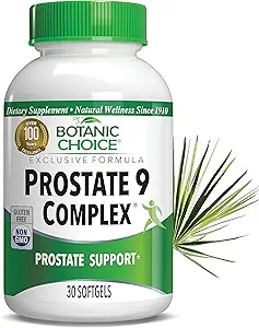 植物选择前列腺9 复合体 - Saw Palmetto, Pygeum, & Lycopene 男性前列腺补充物 - Urinary Flow & Cellular Health 高级前列腺健康补充物 - 30 Softgels