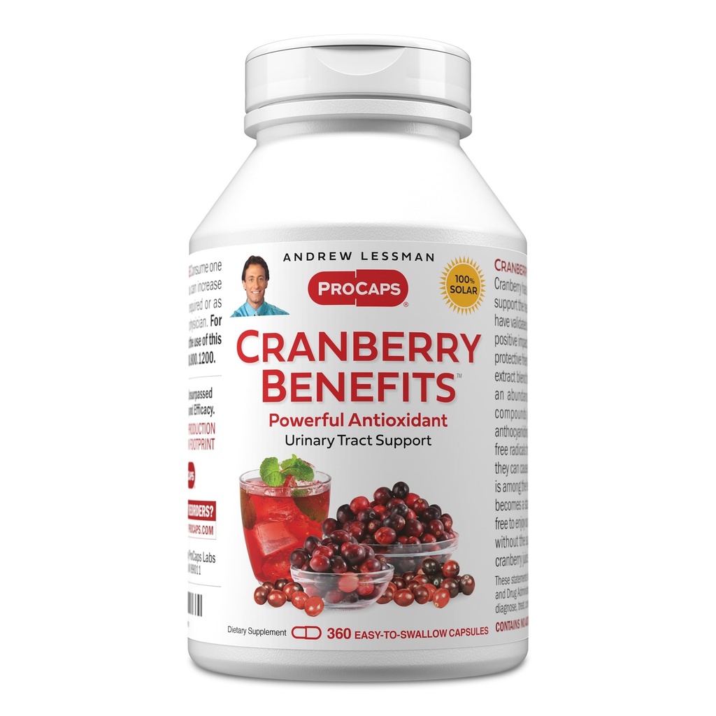 Andrew Lessman Cranberry福利 -- -- 360卡普尔 -- -- 支持Bladder、Kidney和尿道切克健康。 Cranberry水果高可能性标准提取,小容易吞咽