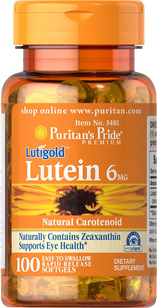 清教徒 Pride Lutein 6 Mg 与 Zeaxanthin 软胶, 100 个伯爵