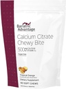 Bariatric Advantage Calcium Citrate Chewy Bites 500 mg - 高吸附性和可消化性 - 维生素D3 - 易食性Calcium 补充 - 热带橙色 - 90个计数