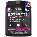 Zeal Naturals Electrolyte 粉末回收饮料(90 services QQ黑樱桃) w 0 糖 + BCAAs + B-维生素 电解补充 w 钾 锌和镁 水解 - Keto 电解剂