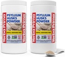 Yerba Prima Psyllium Husks 粉末 - 24 oz(包2) - 无味 - 精细地面 - 天然纤维补充剂,含溶性与不溶性纤维