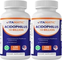维生素2 Packs Acidophilus Probiotic - 10亿 CMU - 120 片片 - 5X 可能性 - 日常Probiotic 补充,支持消化健康(共计240片)