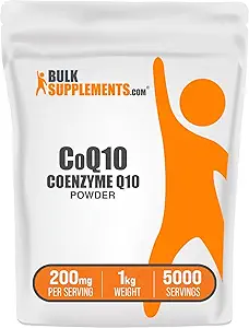 bulk Assupports.com Coenzyme Q10 粉末 - Coenzyme Q10 200mg 补充营养 - Gluten 免费,每服200mg, 1kg(2.2磅)(包1)