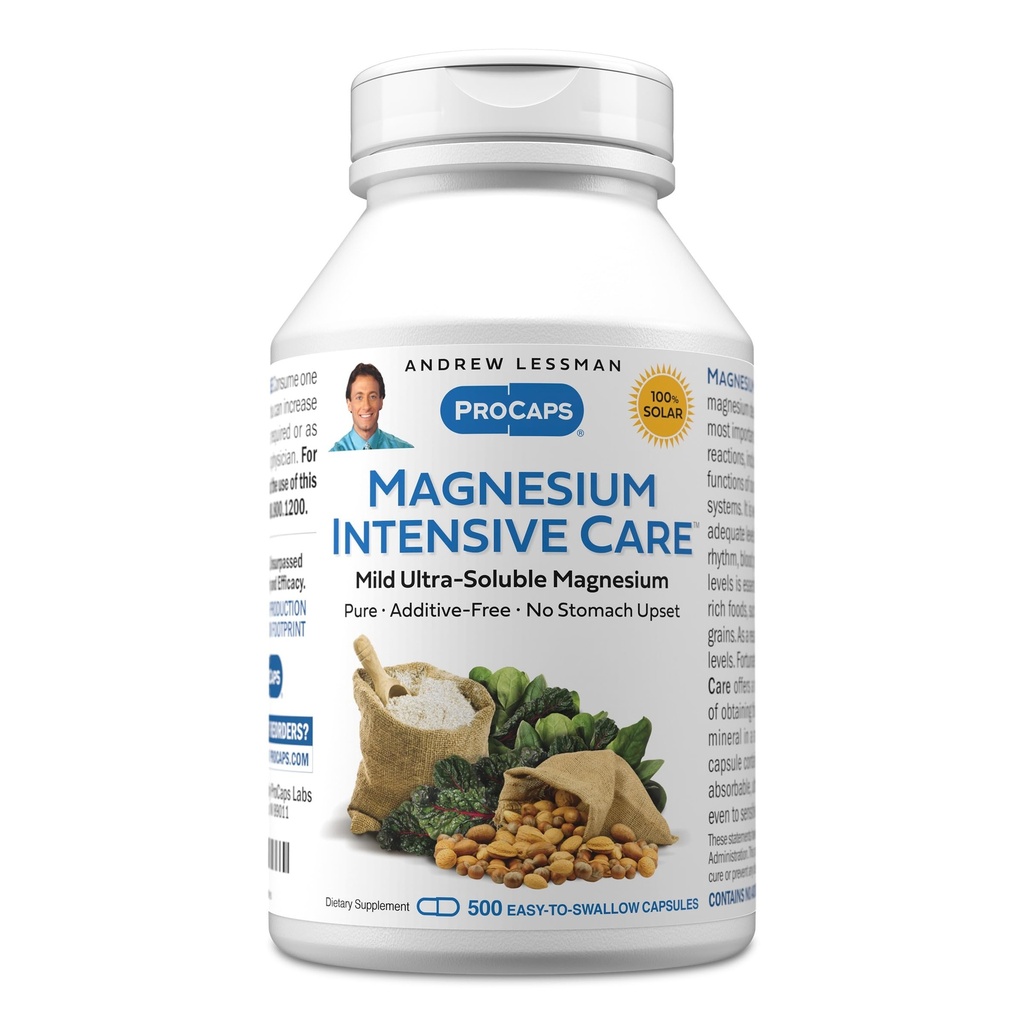Andrew Lessman Magnesium 重症监护500 Capsules – 200 mg Mold Ultra-Soluble Magnesium,支持神经,肌肉,大脑和心脏,没有Additives,Gentle to Even the Most敏感胃