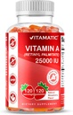 维生素A 25000 IU Gummys(棕榈酸氨基) - 天然草莓 Flavor - 120 Pectin基 Gummys(3瓶)