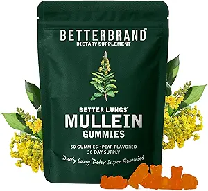Betterbrand BetterLungs Sea Moss Gummys 1600mg 爱尔兰有机海 Moss for Lung and Immune System 支持1000mg 有机Bladderwrack and Burdock Root - 60 Counter Apple Flavored (30天供应).