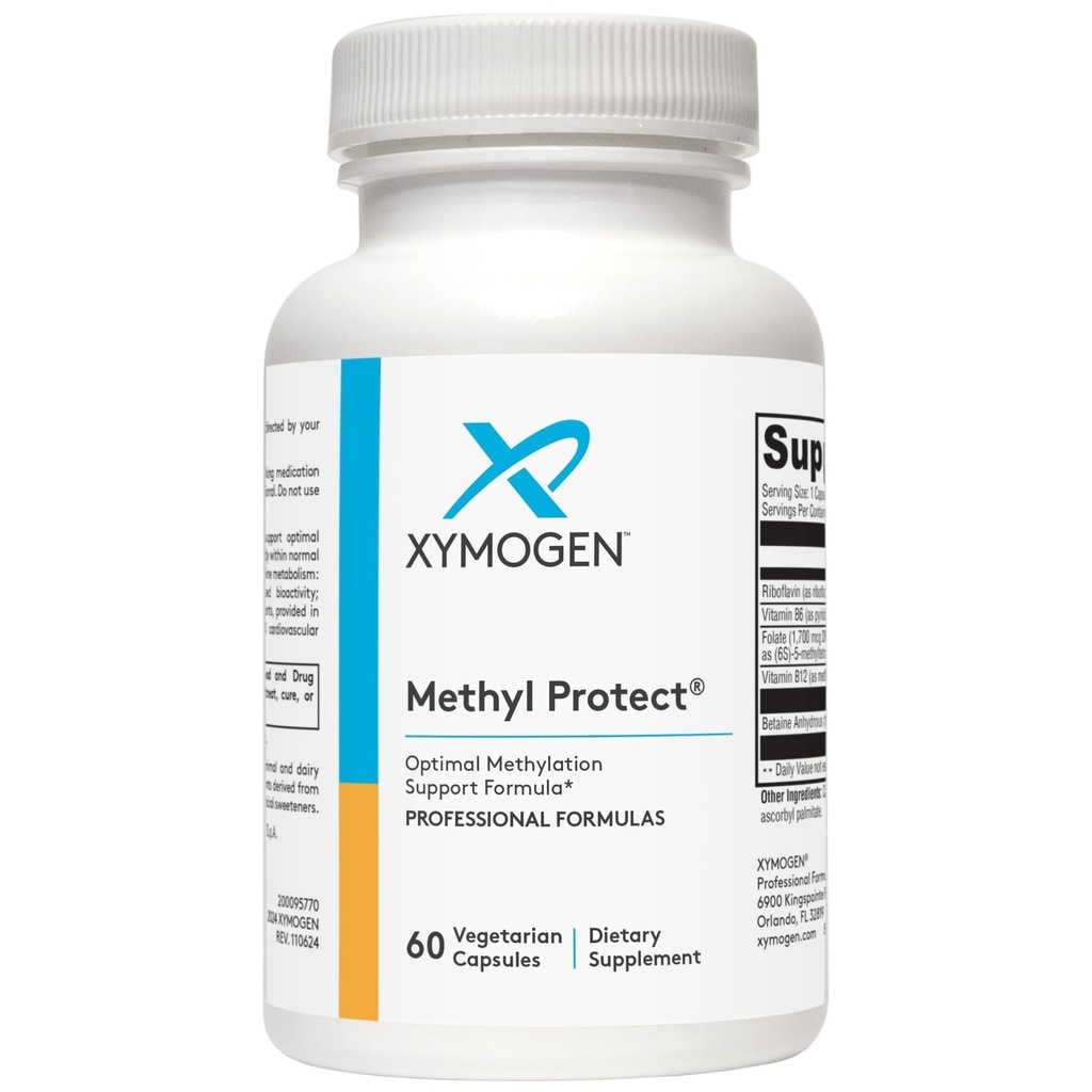 XYMOGEN 甲基保护 - 含有甲基福拉特的优化甲基化配方,维生素B12(Methylcobalamin b12),Riboflavin + B6 维生素 - 认知,Homocysteine + 心脏健康补充剂(60 Capsules)