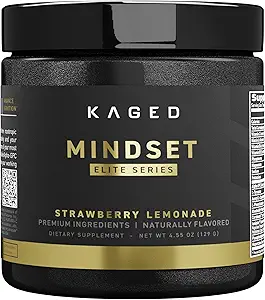 Kaged Nootropic Mindset Elite, Focus and Licutority Supplements, 有机咖啡因, 支持工作记忆, Focus, Energy, and Mood *, 草莓柠檬汁 - 30 services