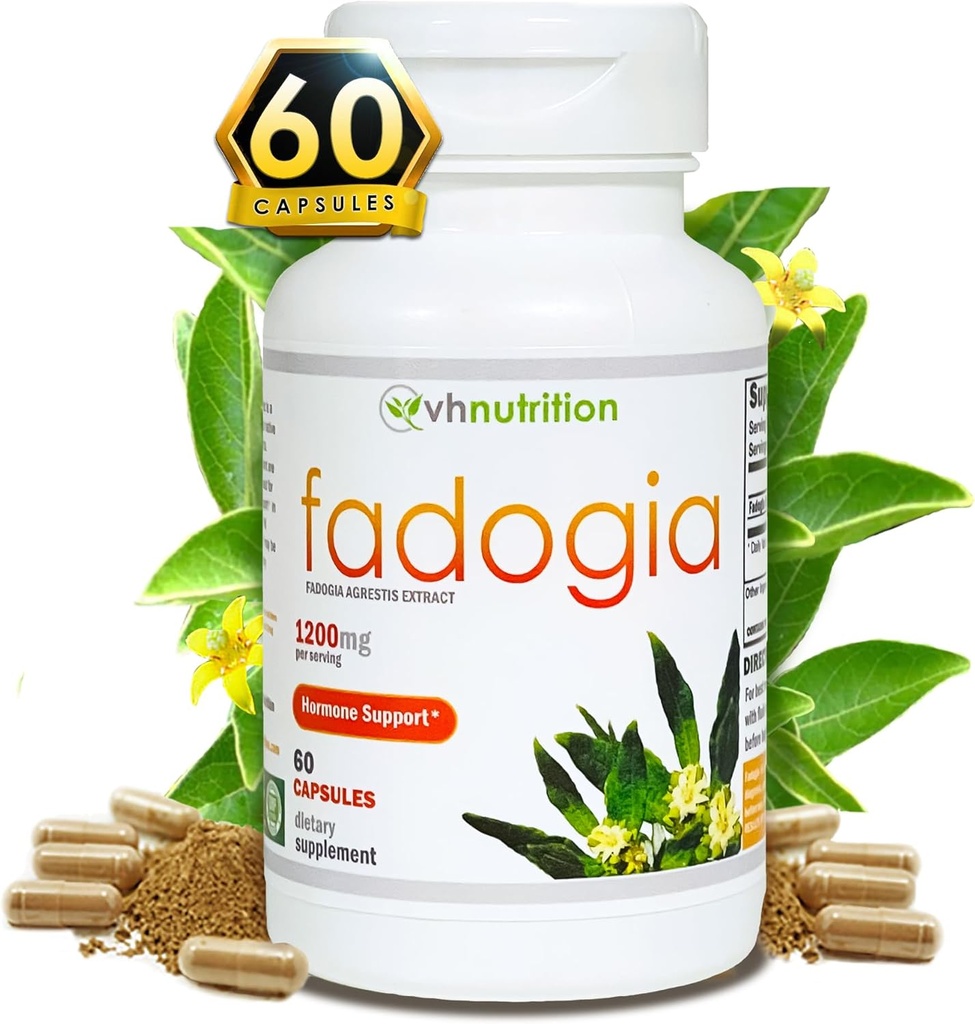 VH 营养 FADOGIA AGRESTIS = 1200 mg 单人服务 = 男人的荷尔蒙支持* = 自然生命力和能量助力 = 支持身体耐力和总体福祉 60个卡普苏尔