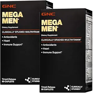 GNC Mega Men Multivitamin QQ 心脏健康,和免疫支持QQ 双包(2×90计)
