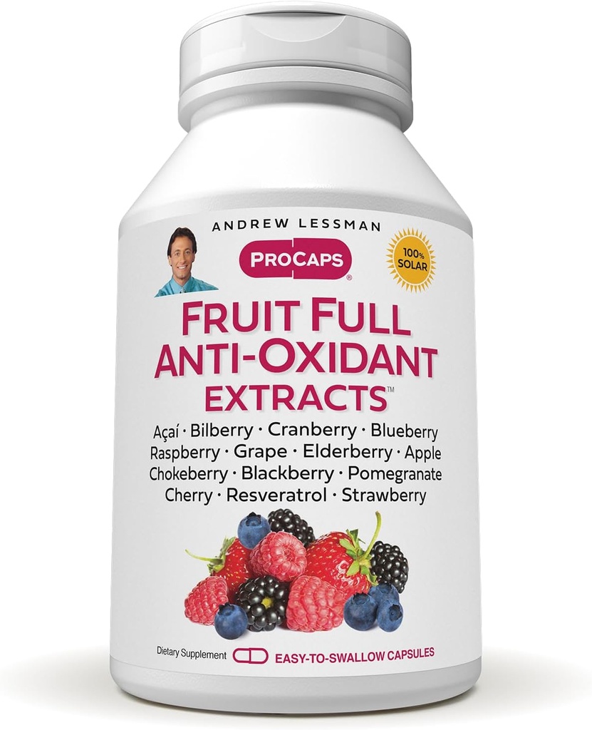 Andrew Lessman Full-Anti-Oxidant 节选 360 Capsules - 14 天然水果和莓节选. Bilberry、Cranberry、葡萄种子、石榴、Resveratrol和更多。