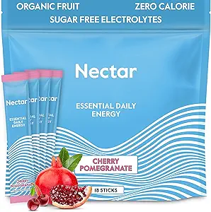 Nectar Energy Booster - 有机咖啡因,B12 & 电解质 - 无糖和零卡路里 - 健康咖啡,能源饮用和Soda替代品 - 水能和能源补充剂(Cherry Pomegranate 30 Pack)