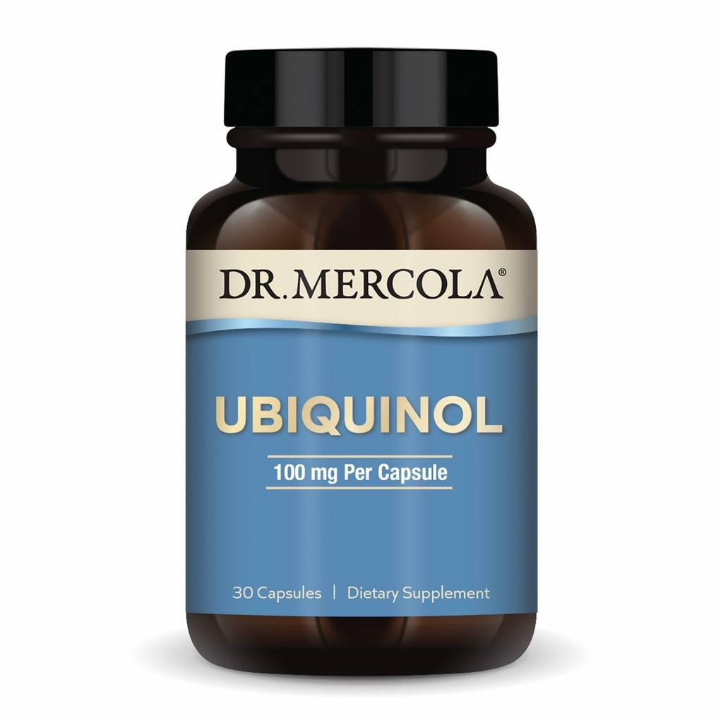 Mercola Ubiquinol博士 - 100 mg Ubiquinol - 支持能源生产 - 抗氧化剂补充剂 - 非GMO,无糖和无豆 - 30 capsules(30架)