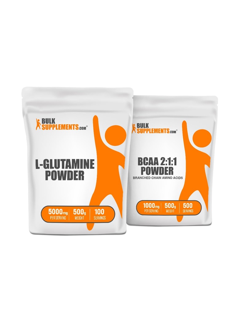 Bulk 补充L-Glutanine 500g + BCAA 2: 1:1 500g Bundle